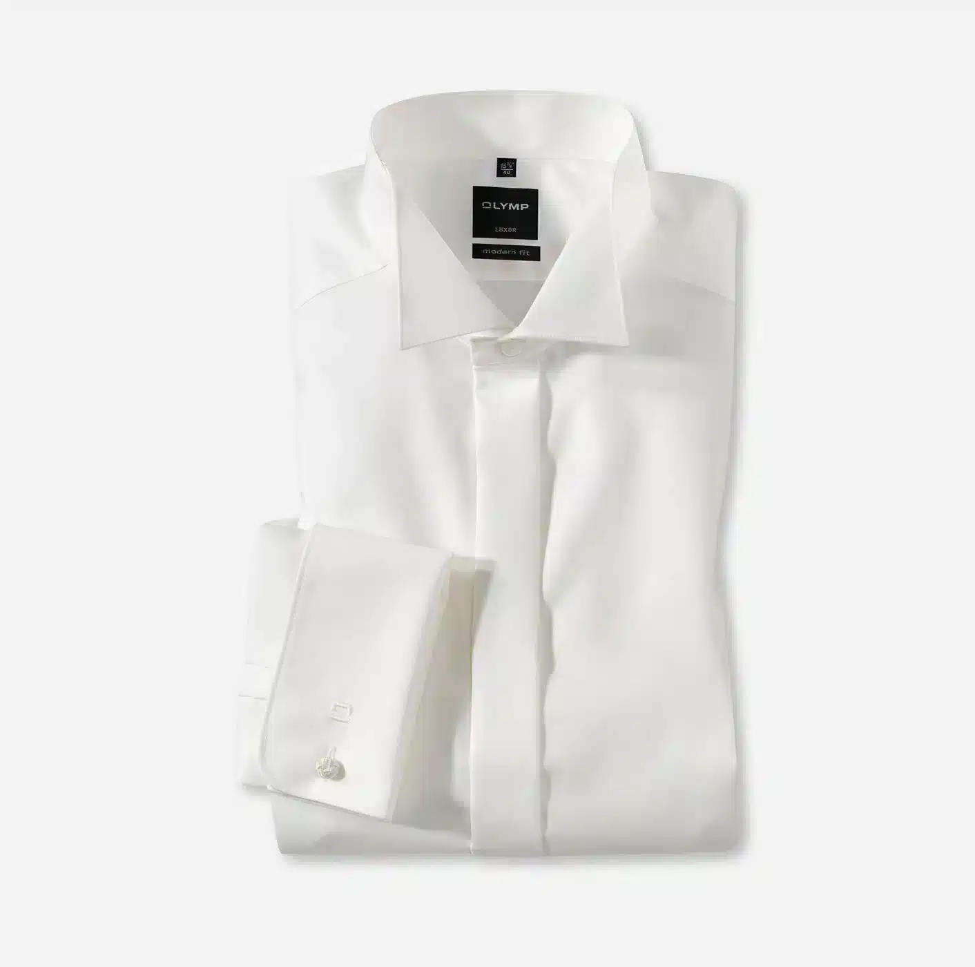 CHEMISE COUPE CLASSIQUE – IVOIRE – COL CASSE – LONGUES MANCHES